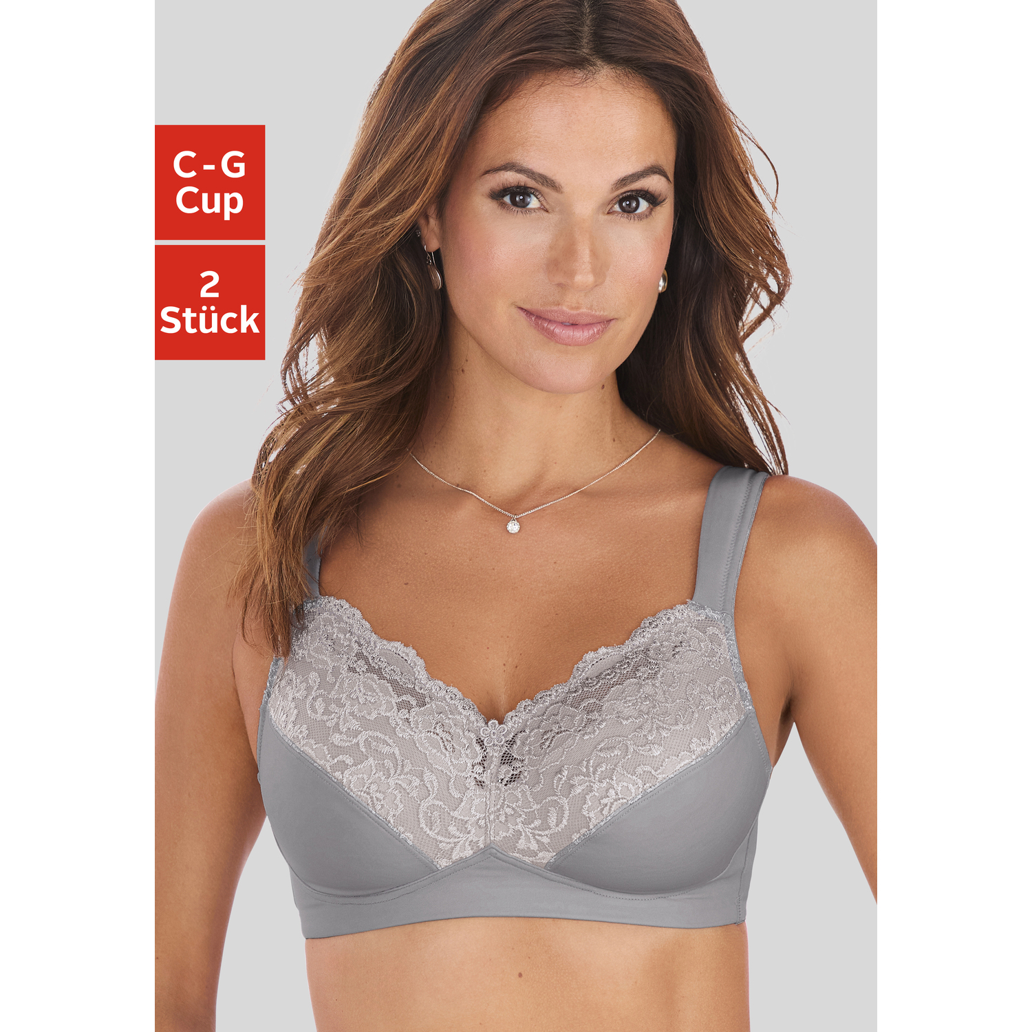 PETITE FLEUR Soft-BH Damen silber + weiß Gr.100D von PETITE FLEUR