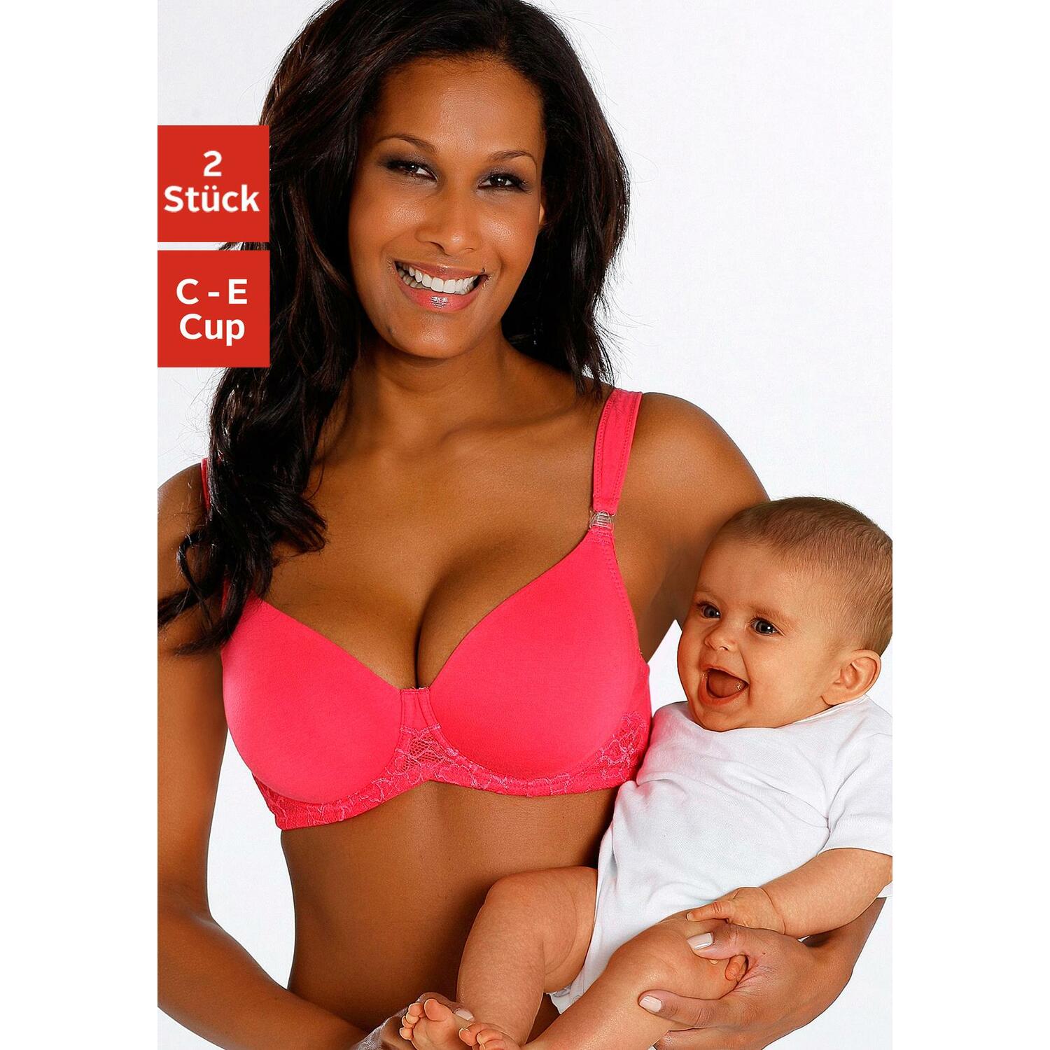 PETITE FLEUR Still-BH Damen pink+weiß Gr.90E von PETITE FLEUR