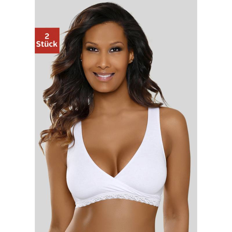 PETITE FLEUR Soft-BH Damen weiß+schwarz Gr.38 von PETITE FLEUR