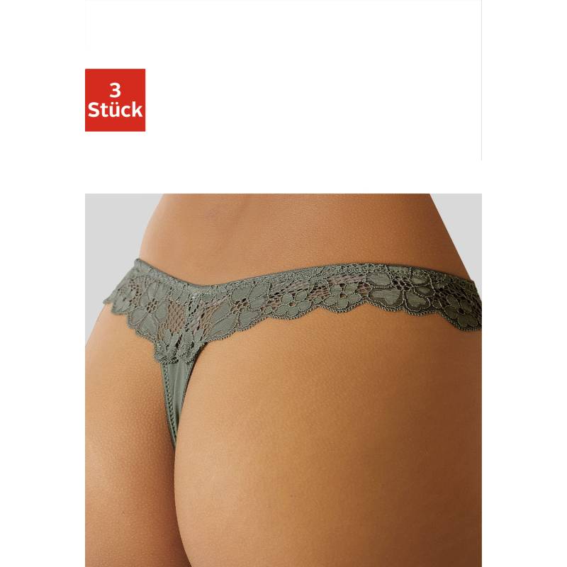 PETITE FLEUR String Damen khaki+hellgrün+mango Gr.32/34 von PETITE FLEUR