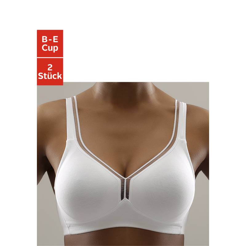 PETITE FLEUR T-Shirt-BH Damen 2xweiß Gr.75C von PETITE FLEUR