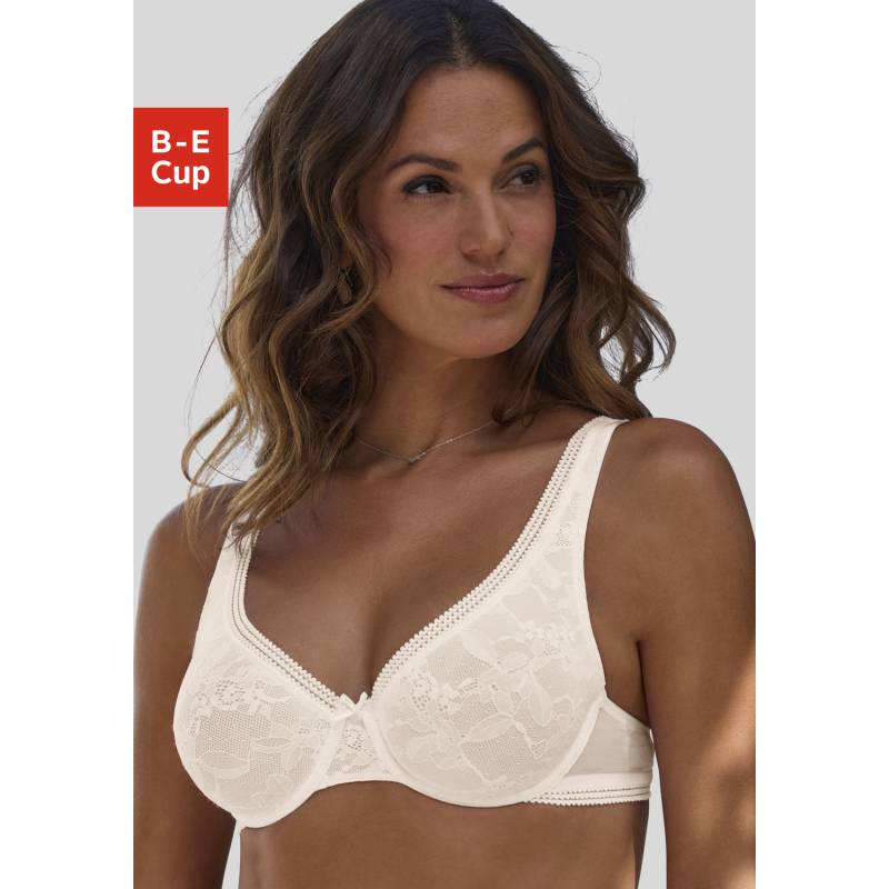 PETITE FLEUR T-Shirt-BH Damen creme + schwarz Gr.85C von PETITE FLEUR