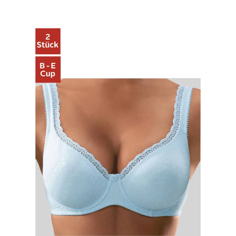 PETITE FLEUR T-Shirt-BH Damen hellblau+weiß Gr.85C von PETITE FLEUR