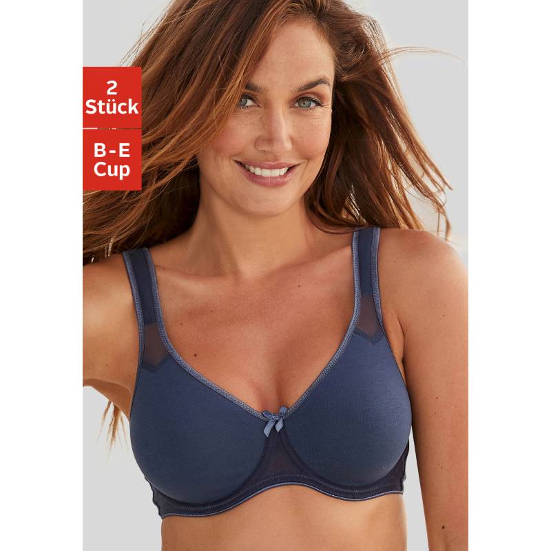 PETITE FLEUR T-Shirt-BH Damen marine+weiß Gr.85C von PETITE FLEUR