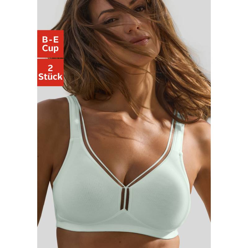 PETITE FLEUR T-Shirt-BH Damen mint+weiß Gr.75E von PETITE FLEUR