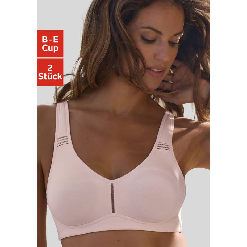 PETITE FLEUR T-Shirt-BH Damen rose + weiß Gr.100C von PETITE FLEUR