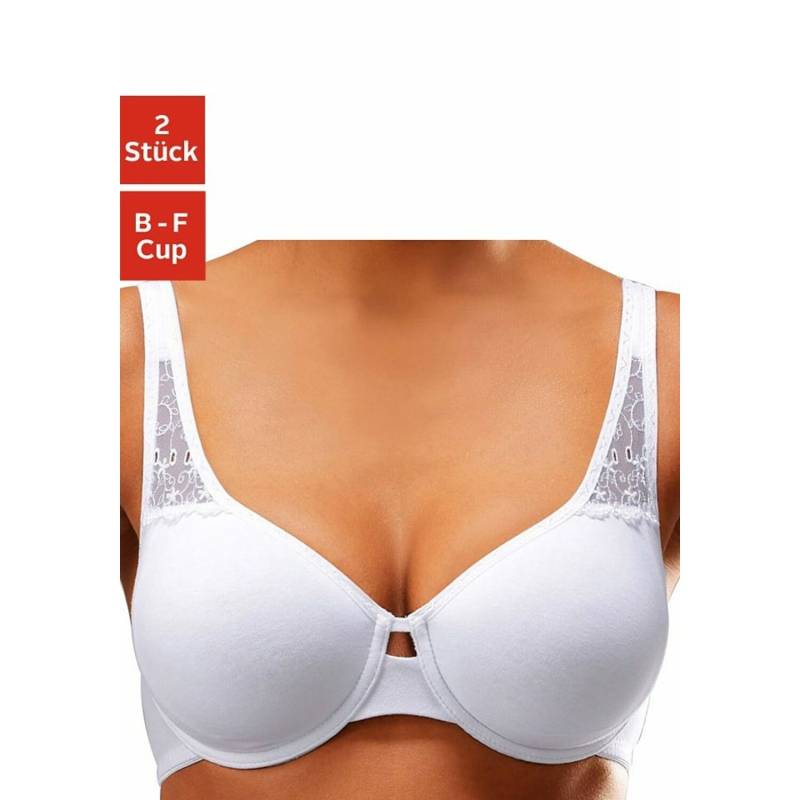 PETITE FLEUR T-Shirt-BH Damen weiß+schwarz Gr.85F von PETITE FLEUR