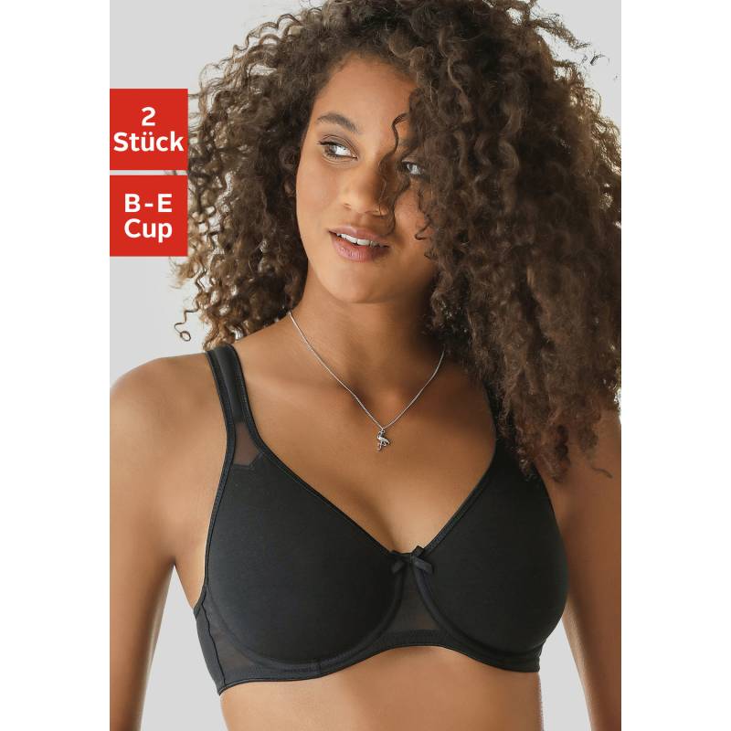 PETITE FLEUR T-Shirt-BH Damen weiß + schwarz Gr.100C von PETITE FLEUR