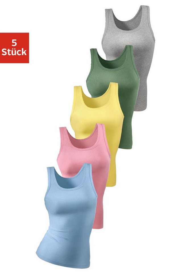 petite fleur Unterhemd (5er-Pack) aus weicher Feinripp-Qualität, Tanktop, Unterziehshirt von petite fleur
