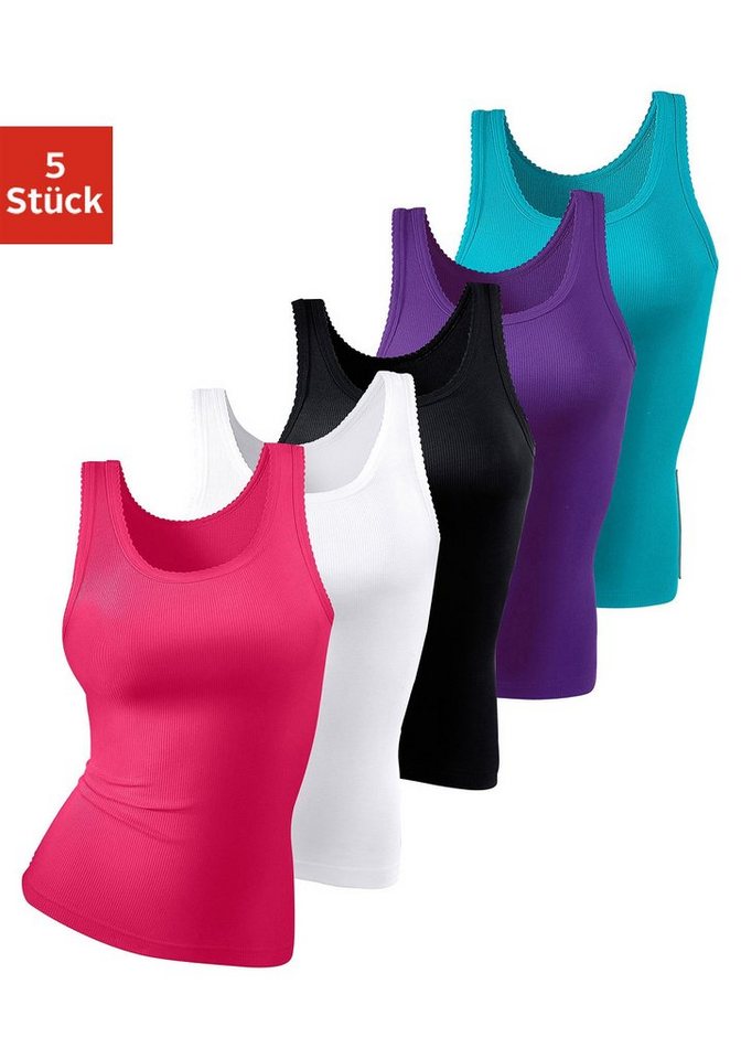 petite fleur Unterhemd (5er-Pack) aus weicher Feinripp-Qualität, Tanktop, Unterziehshirt von petite fleur