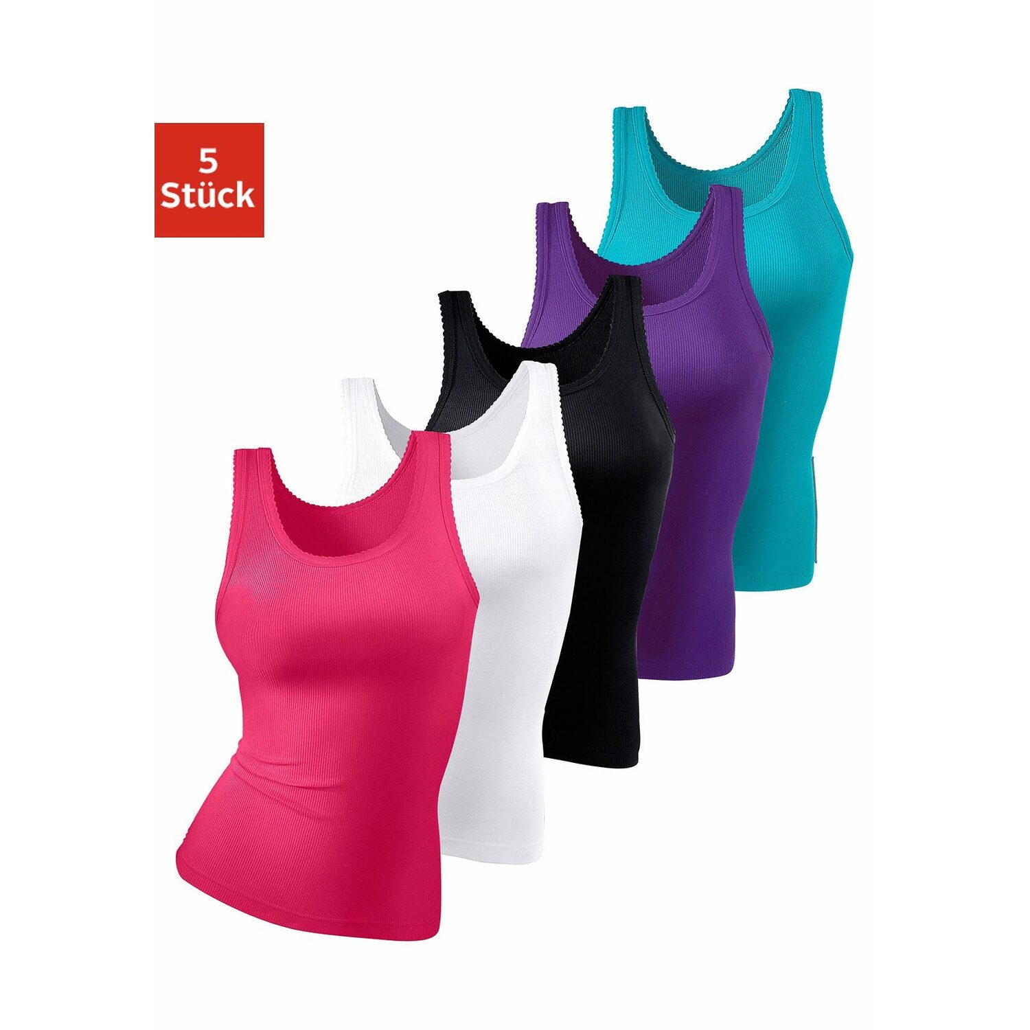 PETITE FLEUR Unterhemd Damen pink, weiß, schwarz, lila, türkis Gr.46/48 von PETITE FLEUR