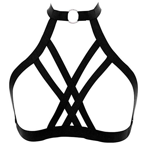 PETMHS Damen Harness BH Straps Elastic Brust Geschirre Käfig Büstenhalter Knechtschaft Ganzer Körper Cage Bra Punk Gotisch Bra von PETMHS