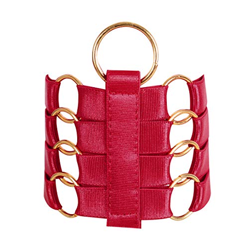 PETMHS Frauen Punk Harness Armband Armband Gürtel Elastic Goth Schmuck Riemchen Body Harness Plus Size Dance Rave Goth Unterwäsche (Weinrot) von PETMHS