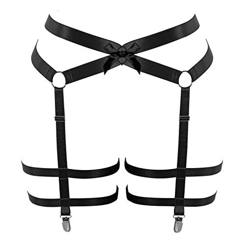 PETMHS Plus Size Damen Harness Strumpfgürtel Body Cage Damen Full Cage Aushöhlen Rahmen Gothic Dessous Rave Club Party Charm Zubehör (Schwarz99) von PETMHS