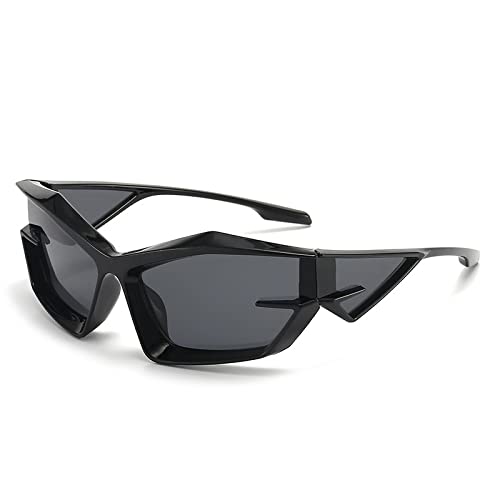 PETOLY Sunglasses Damensonnenbrille Sonnenbrillen Futuristische Technologische Sonnenbrille Mit Schwarzem Rahmen In Grauen Flocken von PETOLY