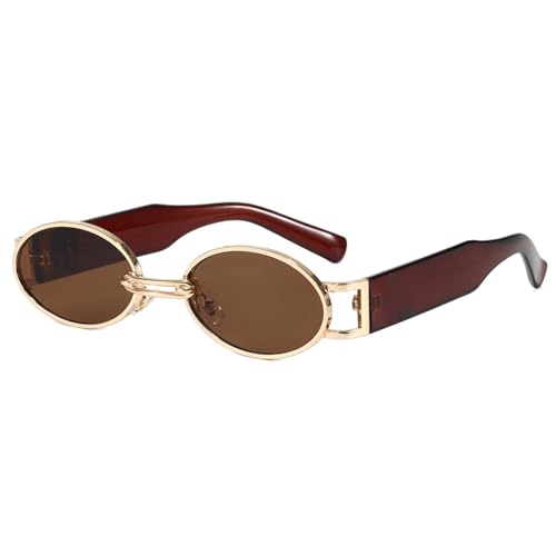 PETOLY Sunglasses Damensonnenbrille Sonnenbrillen Kleiner Rahmen Runde Sonnenbrille Rundes Gesicht Sonnenbrille Teefuß Goldrahmen Teechips von PETOLY