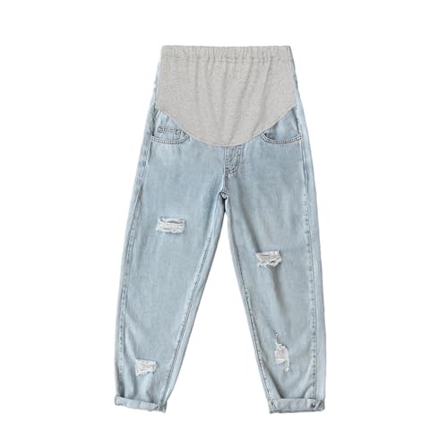 PETOLY Umstandshosen Overalls Aus Denim Schwangere Schwangere Zerrissene Jeans L Blau von PETOLY