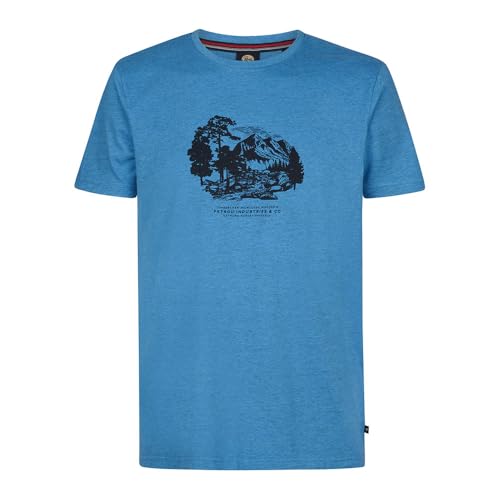 Petrol Herren Men T-Shirt Ss Classic Print Unterhemd, Blau (Indie Blue), S von PETROL