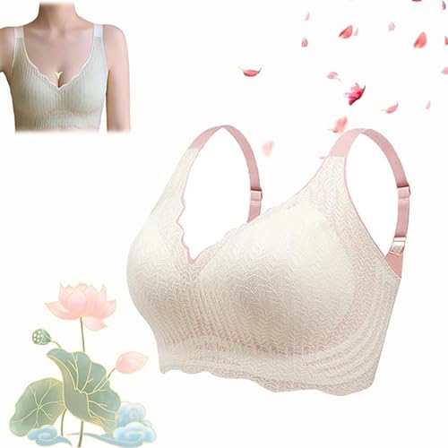 Elrosoy Jelly Gel Shaping Bra,Jelly Gel Bra,Posture Correction Bra,Comfort All Day Tender Care Jelly Gel Shaping Bras,Wireless Push-Up Comfort Breathable Bra for Women weiß-2XL von PETSBURG