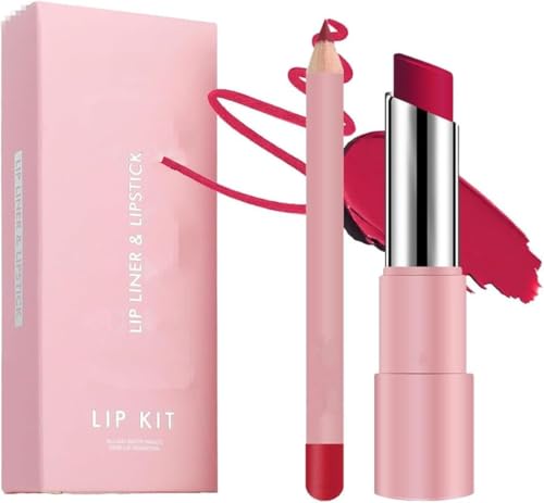 Genli Lifter Glaze Oil Balm,Genli Lip Balm Lipstick,Two-in-One Set Lip Liner with Non-stick Cup Long-Lasting Waterproof Matte Lipstick Set, for All Skin Types (03#) von PETSBURG
