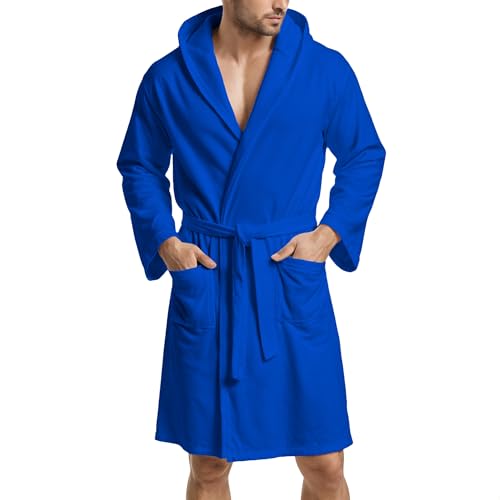 PETTI Artigiani Italiani Unisex Accappatoio Microfibra Bademantel aus Mikrofaser, Elektrischblau, 5XL Größen von PETTI Artigiani Italiani