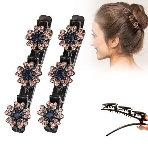 Glitzernde geflochtene Haarspangen mit Kristallstein, 2024 neue geflochtene Haarspangen für Frauen, funkelnde geflochtene Haarspangen, glänzende, elegante Haarstyling-Clips, Frauen Kristallstein, von PETUPS