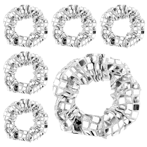 6stk Disco Haargummis, Haargummis mit Discokugel Pailletten Silberne Haargummis Pferdeschwanzhalter Glitzernde Haar-Accessoires für Damen Partygeschenke zum Thema Retro-Disko 6stk Disco Haargummis, Haargummis mit Discokugel Pailletten Silberne Haargummis Pferdeschwanzhalter Glitzernde Haar-Accessoires für Damen Partygeschenke zum Thema Retro-Disko von PEUTIER