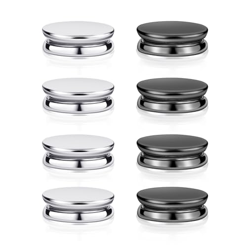 8 Stück Magnetische Hijab Nadeln, Vielseitig Einsetzbar Kein Verhaken Magnetischer Schal Clip Schal-Magnetverschluss Kopftuch-Magnete für Frauen Kleidung Muslime (Silber, Schwarz) von PEUTIER