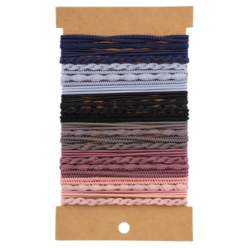 Boho Haargummi Armbänder für Frauen, 24 Stück Haargummis für dickes Haar 6 Farben Geflochtenes Haargummi Boho Haarschmuck für Mädchen Frauen von PEUTIER