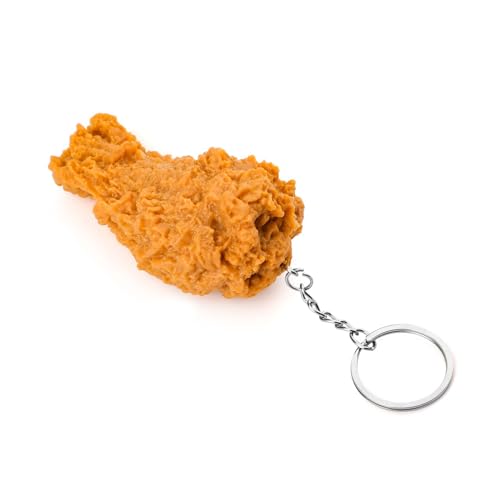 PEUTIER Realistischer Fried Chicken Leg-Schlüsselanhänger, Kreativ Imitation Food-Schlüsselanhänger Lustiger Süßer Fried Chicken Wing Schlüsselanhänger für Home Office-Autoschlüssel-Zubehör von PEUTIER