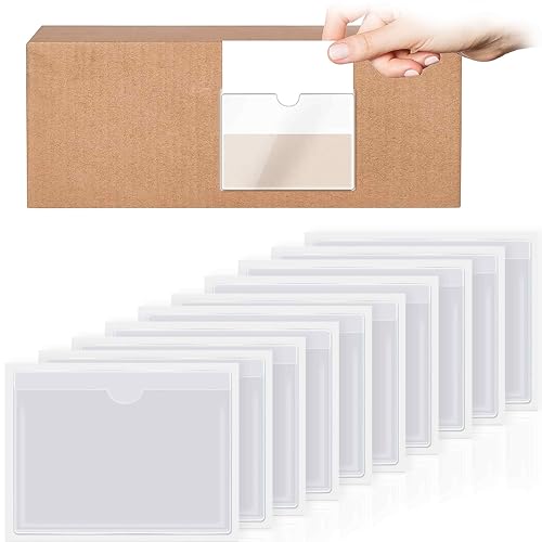 PEVRUAY 10PCS Auto Parkschein Clip,Parklizenz Selbsthaftend, Windschutzscheibe Parkausweis Halter Hülle,Parkschein-Taschen, Transparente Klebetasche für Auto Genehmigungen von PEVRUAY