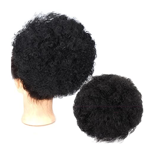 Haarteil Haargummi Haarknoten Hochsteckfrisuren Afro Puff Pferdeschwanzverlängerung mit Kordelzug for schwarze Frauen, kurze Kinkys lockige synthetische Afro Chignon Haarteile Haarverlängerungen Haarv von GRFIT