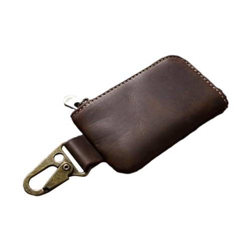 PEVive Geldbörse mit Reißverschluss, modische Haushälterin, multifunktionale Schlüsseltasche für Karten und Karten, Kaffeebraun von PEVive