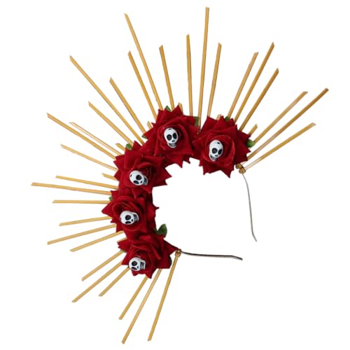 PEVive Ha110ween Ha110ween Haarreif mit Blumenmuster, Diadem, Haarband von PEVive