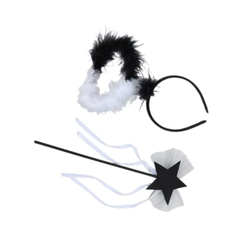 PEVive Ha110ween Haarreifen-Set mit Engelsstab, für Fotostudio, auffällige Requisiten für Ha110ween C0sp1ay Party Alltag Kopfbedeckung von PEVive