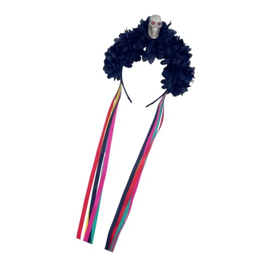 PEVive Handgefertigter Gothic Sku11 Haarreif Gothic Sku11 Kostüm Haarreif Dunkle Blume Sku11 von PEVive