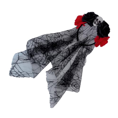 PEVive Handgefertigter Gothic Sku11 Haarreif Gothic Sku11 Kostüm Haarreif Dunkle Blume Sku11 von PEVive