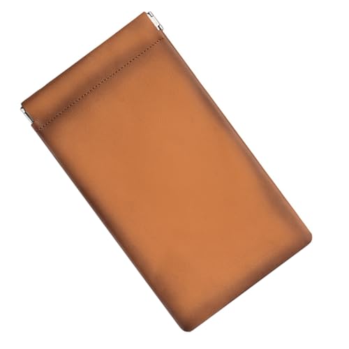 PEVive Kompakte Münzbörse aus PU-Kunststoff für den täglichen Gebrauch, praktischer Geldkartenhalter für verschiedene Anlässe, Braune Sprühfarbe von PEVive
