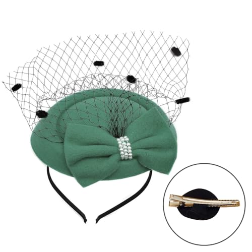PEVive Schöne Haarspange mit Schleifen-Verzierung, Haarteile, Zylinderhut, Stirnbänder, elegante Kopfbedeckung für Party, lässige Versammlungen von PEVive