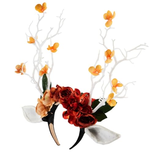 PEVive Schönes Weihnachts-Rentier-Haarband für Damen, Studenten, Fotografie-Haarband, Ast, Hornform, Fotografie-Stirnbänder von PEVive