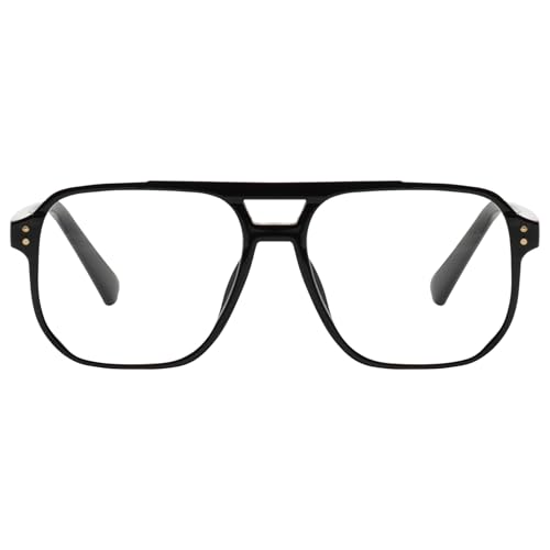 PEYEOISD Übergroße Piloten Retro-Lesebrille für Damen und Herren, Extra Große Quadratischer Anti-Blaulicht-Computerleser mit Federscharnier PEYEOISD Übergroße Piloten Retro-Lesebrille für Damen und Herren, Extra Große Quadratischer Anti-Blaulicht-Computerleser mit Federscharnier von PEYEOISD
