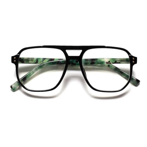 PEYEOISD Übergroße Piloten Retro-Lesebrille für Damen und Herren, Extra Große Quadratischer Anti-Blaulicht-Computerleser mit Federscharnier PEYEOISD Übergroße Piloten Retro-Lesebrille für Damen und Herren, Extra Große Quadratischer Anti-Blaulicht-Computerleser mit Federscharnier von PEYEOISD