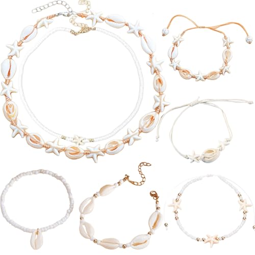 PEZPEOR Boho Choker Halskette Samen Perlen Kleine Reis Perlen Halskette Kette Beachy Halskette Kette Schmuck für Frauen Mädchen Halskette Armband Fußkette, Choker mit Perlen, Böhmischer Stil von PEZPEOR
