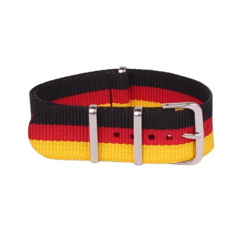 PEtbon 12mm/14mm/16mm/18mm/20mm/22mm/24mm gewebtes Nylon-Uhrenarmband mit Streifenmuster für Sportuhren von PEtbon