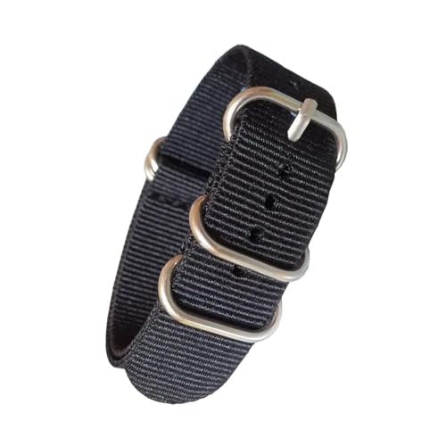 PEtbon 16mm/18mm/20mm/22mm/24mm silberne 5-Ring-Schnalle, Sport-Nylon-gewebte NATO-Armbänder von PEtbon