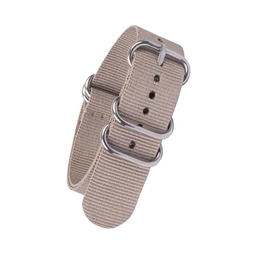 PEtbon 16mm/18mm/20mm/22mm/24mm silberne 5-Ring-Schnalle, Sport-Nylon-gewebte NATO-Armbänder von PEtbon