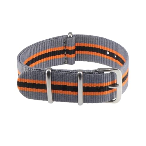 PEtbon 16mm/18mm/20mm/22mm Herren Damen Nylon gewebtes Uhrenarmband NATO-Armband mit silberner Dornschließe von PEtbon