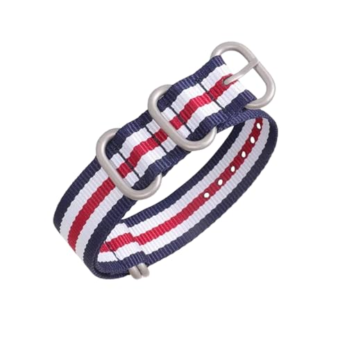 PEtbon 18/20/22/24mm robustes Edelstahl-5-Ring-Verschluss-Nylon-gewebtes Uhrenarmband-Zubehör von PEtbon