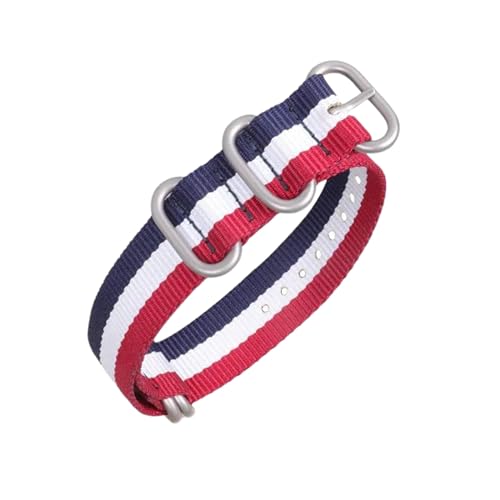 PEtbon 18/20/22/24mm robustes Edelstahl-5-Ring-Verschluss-Nylon-gewebtes Uhrenarmband-Zubehör von PEtbon