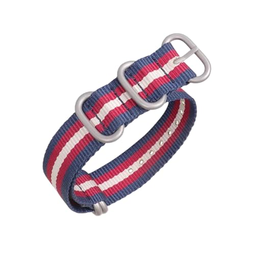 PEtbon 18/20/22/24mm robustes Edelstahl-5-Ring-Verschluss-Nylon-gewebtes Uhrenarmband-Zubehör von PEtbon